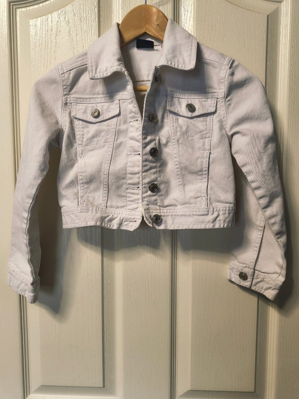 Route 66 Girls White Cropped Jean Jacket Size M 7/8